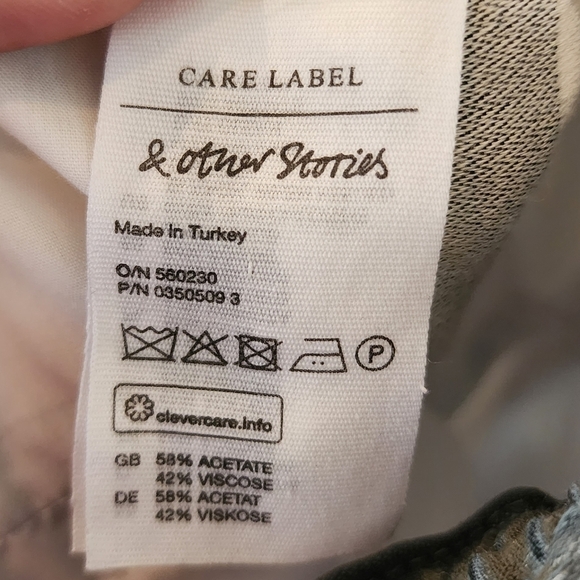 & Other Stories Grey White Stripe Drawstring pants. Viscose. Women's size 8. - Picture 11 of 16